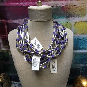 New 10 necklace bundle Silver and purple necklaces Buckle brand